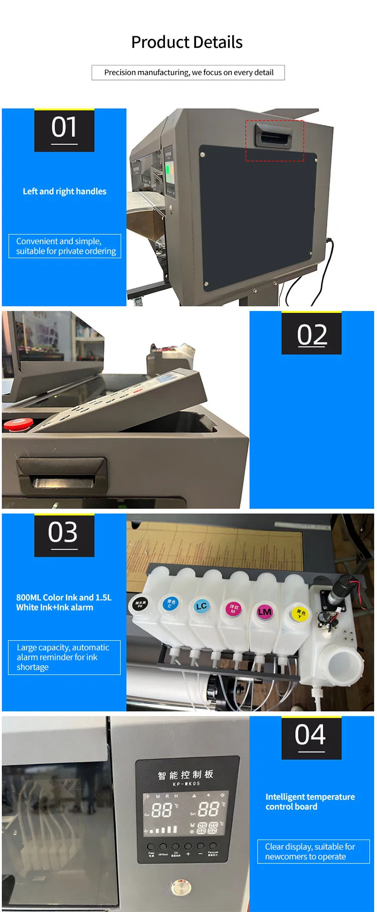 High Resolution A1 Automatic Digital DTF Printer Machine 9 Colors Small Business T-Shirt Printing Rollers Commercial Pigment Ink
