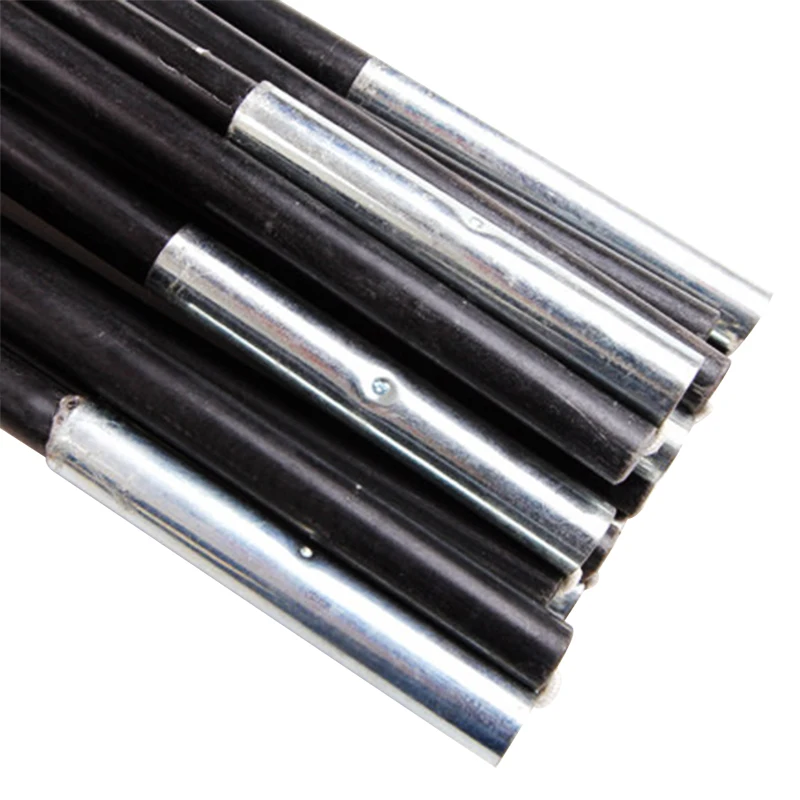 High Strength Rods Flexible Fiberglass Camping Telescoping Tent Pole Stick Light Weight Black Aluminum Rods