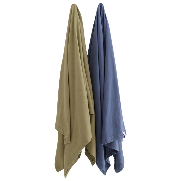 Super Soft Cotton Solid Color Baby Cotton Jersey Blanket