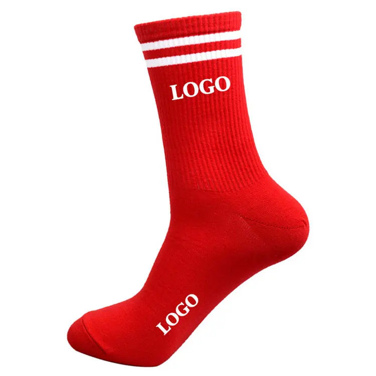 Wholesale High Quality Custom Logo purple Socks Winter Cotton Comfortable Unisex Crew warm indoor outdoor sporty cheap Socks
