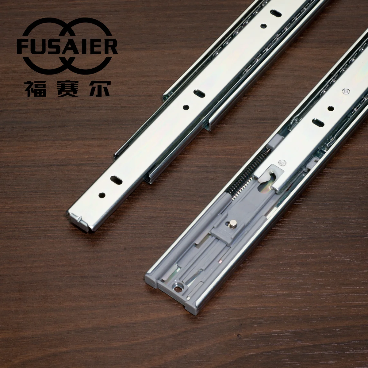 Foshan Fusaier Kitchen accessories 45mm 3-fold ball bearing drawer slides rail for furniture