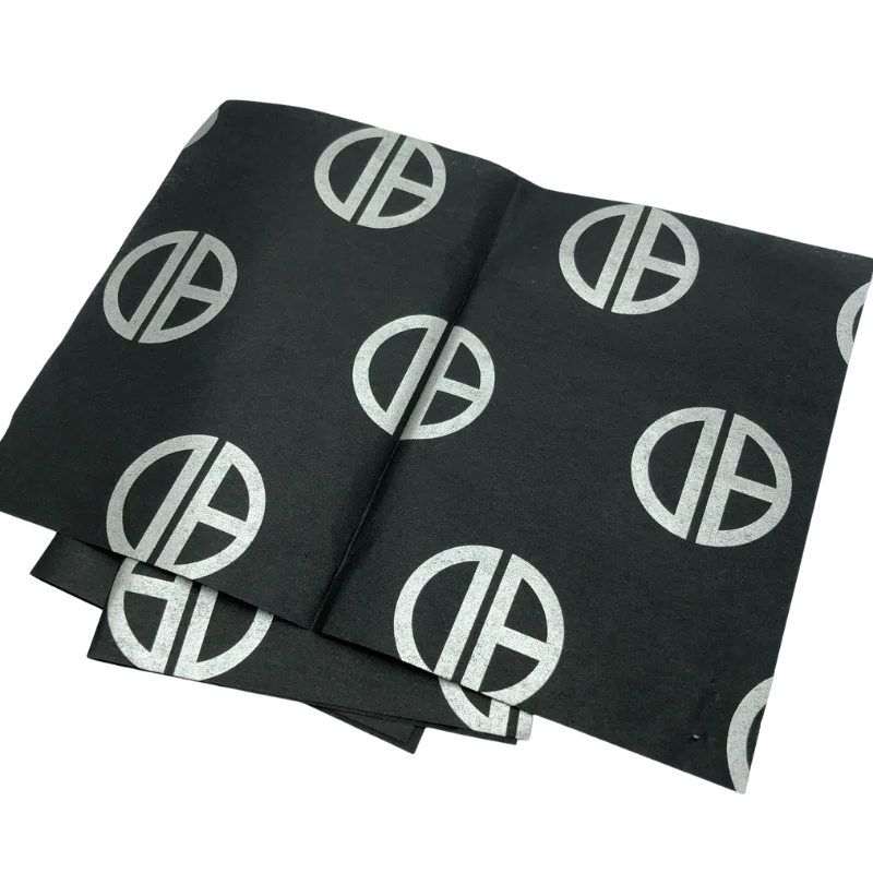 17g Wholesale Coloured clothing cheap custom logo wrapping tissue paper with black imprint brand name