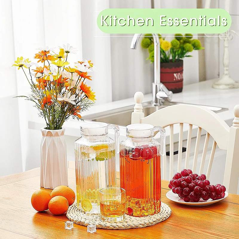 800ml Water Pitcher With Lid Plastic Water Jugs Glass Jug Carafe