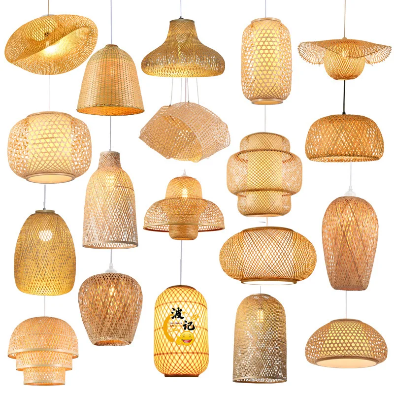 High Quality Woven Bamboo Light Shade Bamboo Rattan Lamp Tall Bamboo Lamp