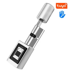 OEM TTlock Tuya gate smart Cylinder locks door outdoor waterproof august biometric Fingerprint Locker with USB Charging Black