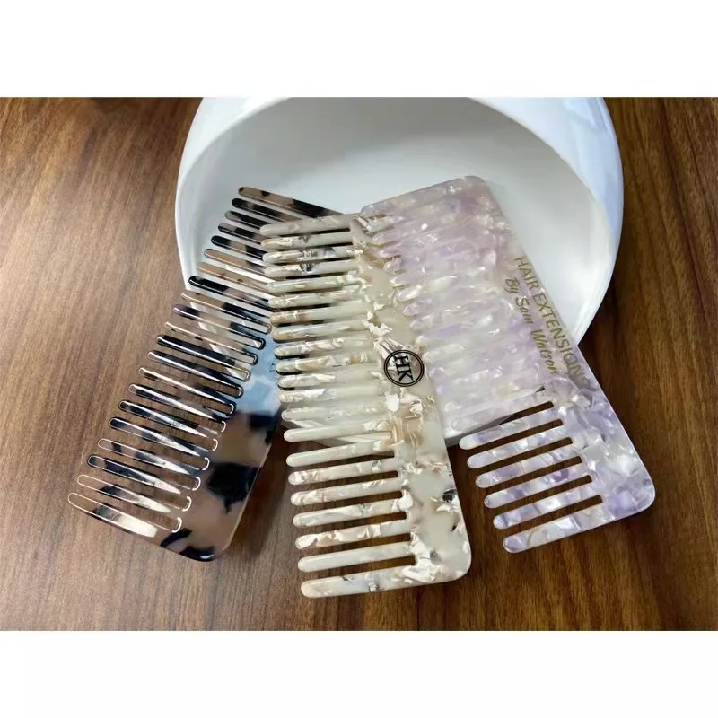 Acetate comb anti-static wide tooth comb hair retro simple headdress temperament hair combs for girl