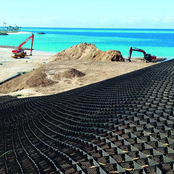 Высокая интенсивность 150 мм черный/зеленый пластик Hdpe Geocell волокна для дороги железной стопорной