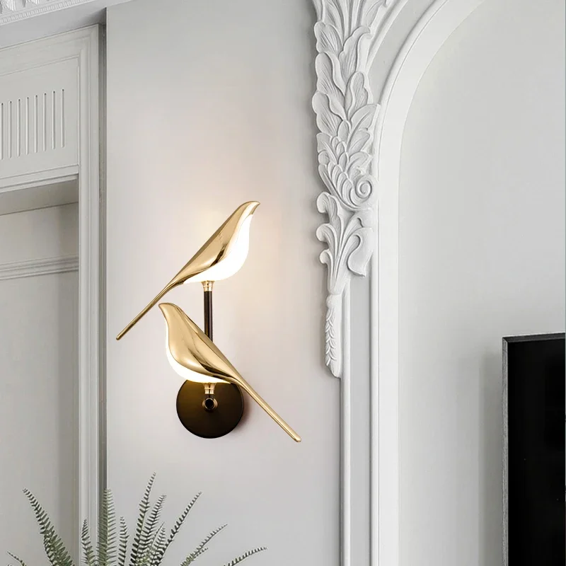 DGLUX Dglux Minimalist Led Nordic Wall Lamp Bedroom Living Room Corridor Decoration Aisle Lamp Double Head Indoor Bird Lamp