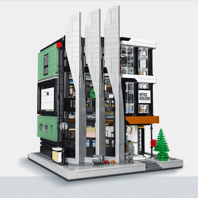 Wholesale PIN BAO 7702 Layered design office 3828pcs+ building blocks sets House modern architecture toys DIY education toy