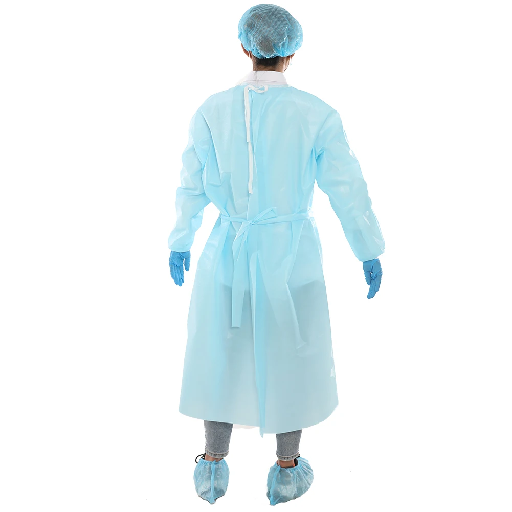 3A Medical Manufacturer Blue Yellow Non-woven Knitted Cuff Waterproof AAMI Level 2 Disposable Surgical Isolation Gowns