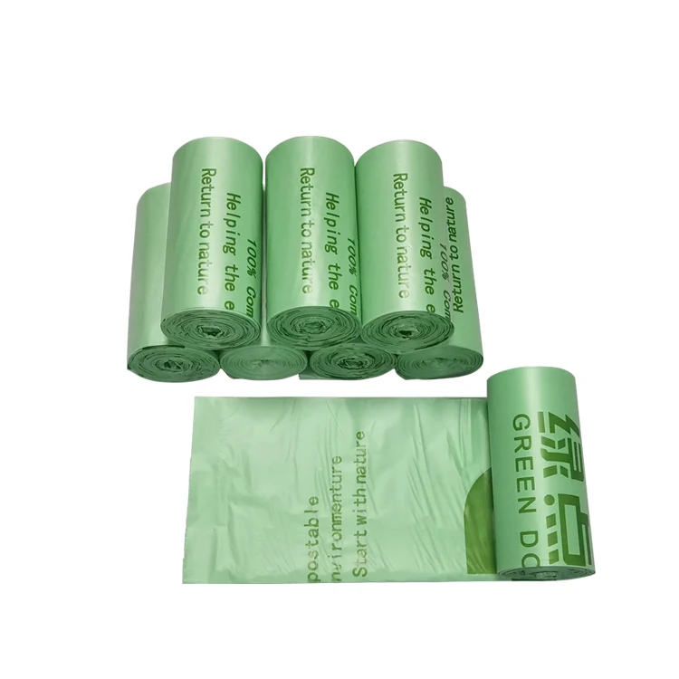 EN13432 Disposable Compostable Bags Factory Customized Organic Biodegradable Bioplastic 10L Garbage Bag