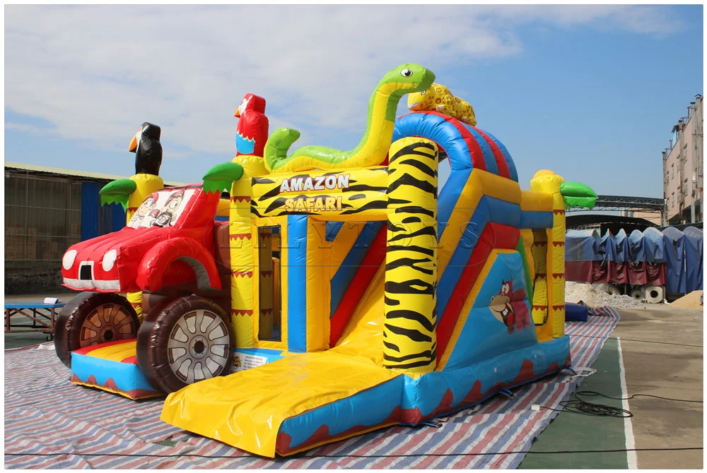 Lily Toys Commercial cartoon inflatable slide castle inflatable combo for kids