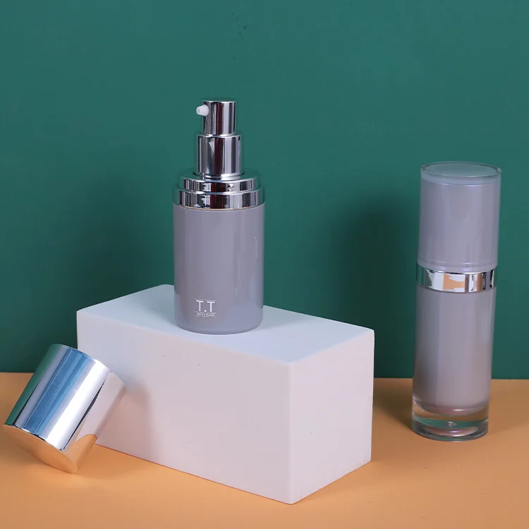 Wholesale Cosmetic Glass Skincare Containers Set Pump Purple  Bottle For Lotion Toner Serum And Face Cream