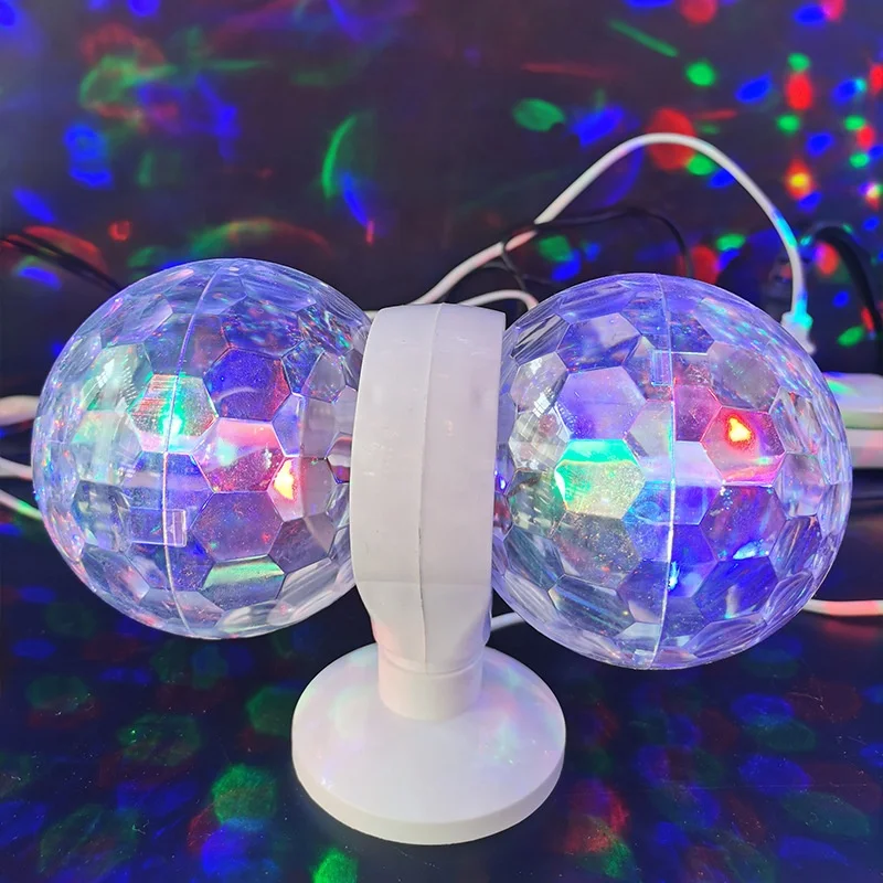 New Stage Lighting Led Moving Beam Mini Laser Light Colorful Double Disco Dancing Balls Lights RGB DJ Stage Decoration Party 80
