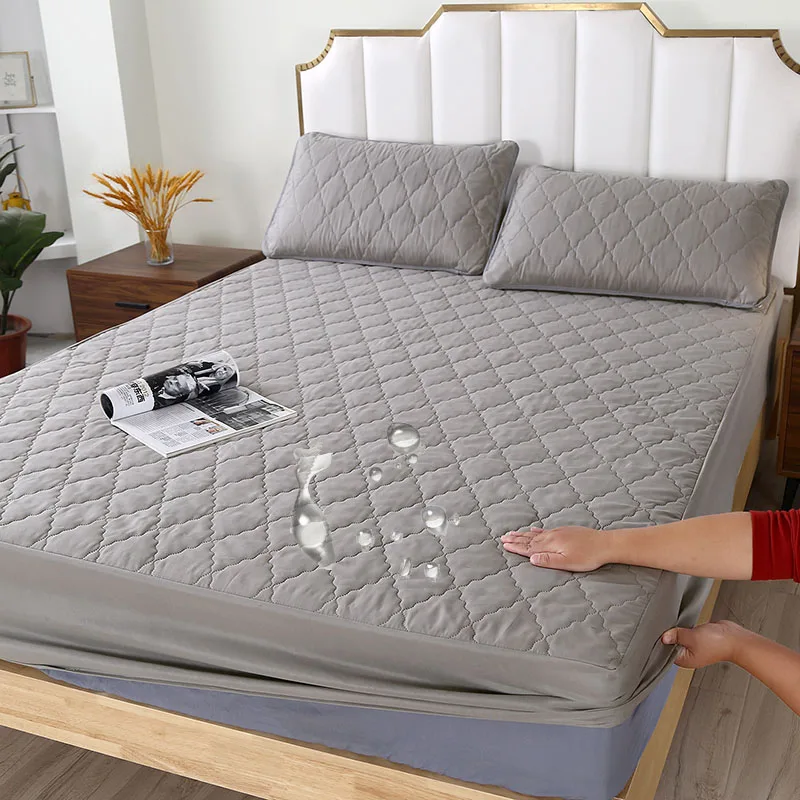 Квин Colcha cobertura de cama черный цвет чехол для кровати водонепроницаемый 360 градусов полный объемный матрас защитный наматрасник