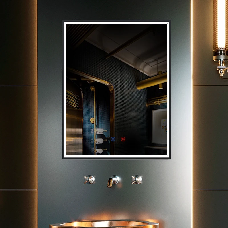 Дизайнерские роскошные большие настенные противотуманные зеркала для ванной со светодиодной подсветкой