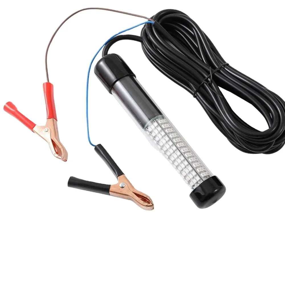 12V LED Lure Bait Finder Night Fishing Finder Crappie Shad Boat LED Submersible Underwater Light with Battery Clip