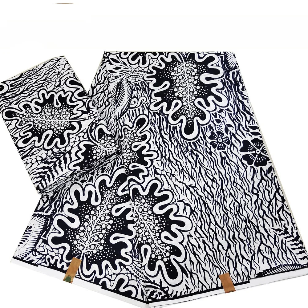 ACI Wholesale Cheap Indonesia Batik Fabric Best Quality Wax Printed Cloth Soft Real Cotton Wax 6 Yards/Piece For Women Dress