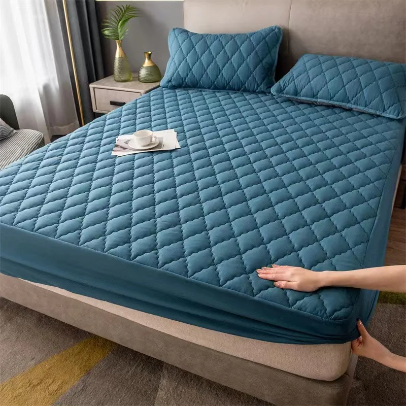 New Arrival Diamond Check 100% waterproof mattress protector Single Size Mattress Bed Bug protector Quilted Fitted Sheet