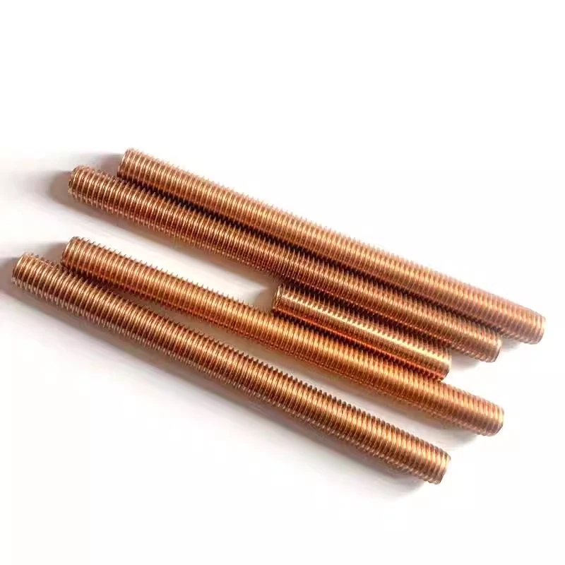 Full Thread Double Headed Purple Copper Threaded Screw/red Copper Copper Threaded Rod/T2 Purple Copper Threaded Rod M6M8M10M12
