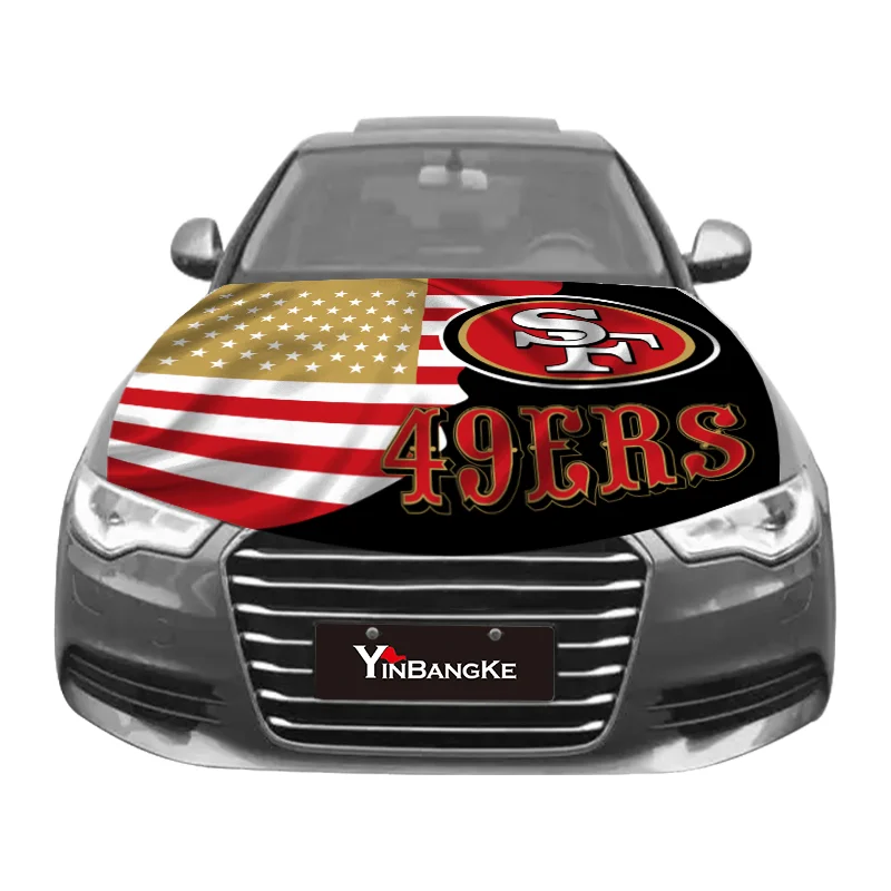 Wholesale Custom 120*150 CM NFLTEAM Flag Car Engine Hood Flag Cover for Football Match Election Campaign