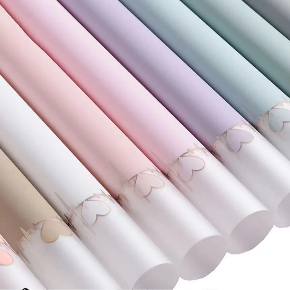 20pcs Waterproof Jelly Film Rose Flower Wrapping Paper Korean Paper Floral Arrangement Floral Wrapping Paper