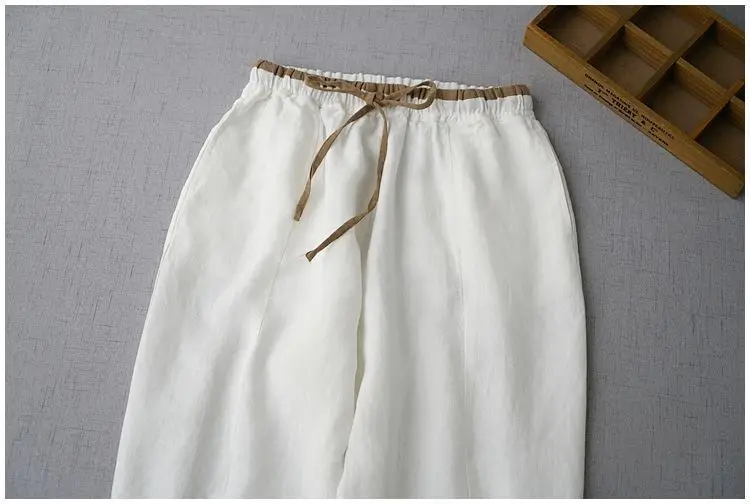 Harun Pants Korean Women Casual Loose Cotton And Linen Pants Spring And Summer Pure Color Nine Points Pants