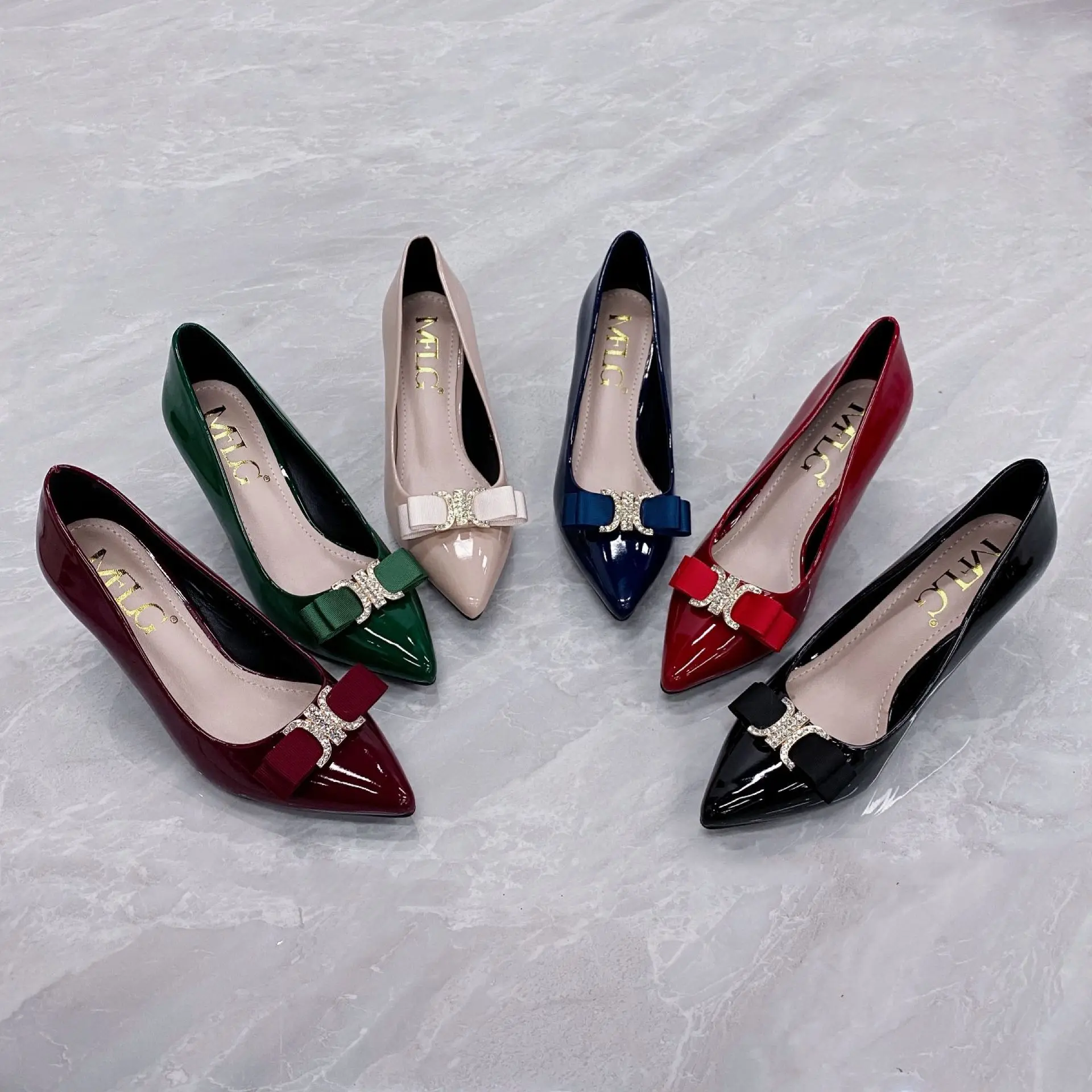 Factory direct selling comfort womens low heel office shoes outdoor slip on thin heels shoes for female