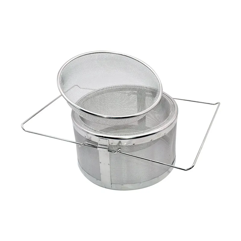 Double Deep Stainless Steel Honey Filter Flows Easily Agricultural Beekeeping Harvesting Honey Tools