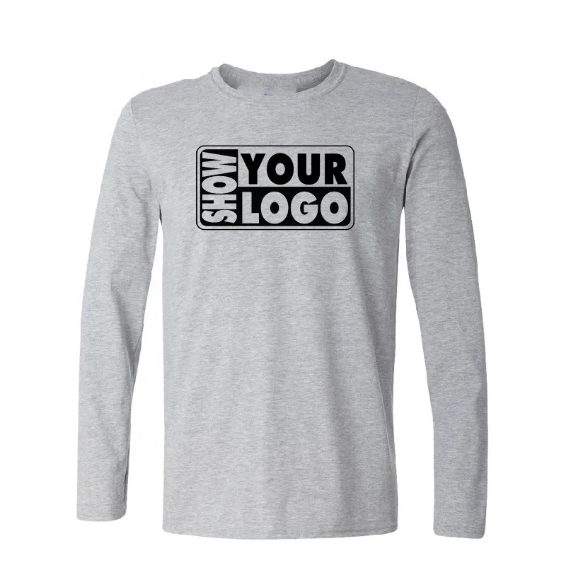 76400-180gsm Wholesale Custom 100% Cotton Long Sleeve Shirt Good Wear Cozy Skin-friendly Custom your logo