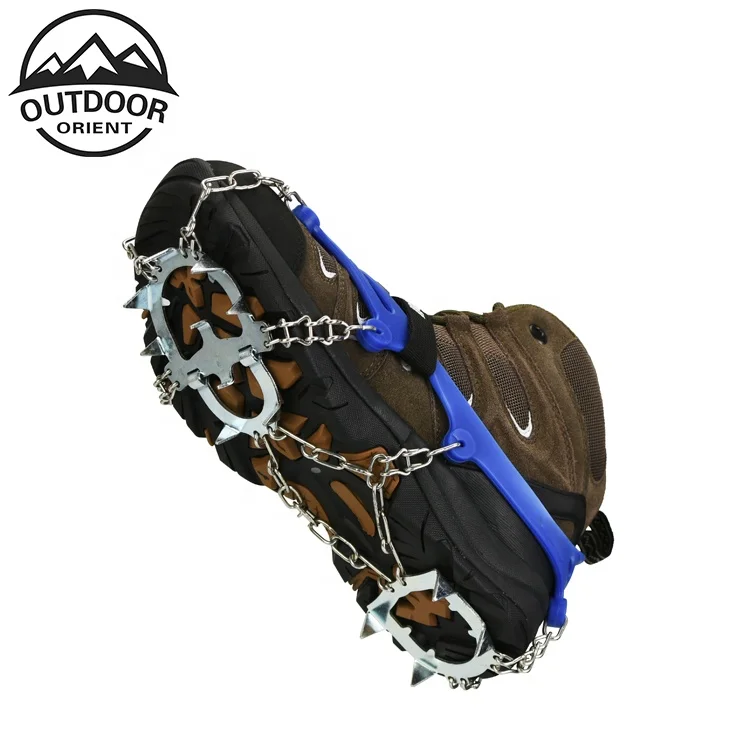 
Wholesale anti-slip stainless steel anti-slip snow crampon outdoor walking hiking climbing TPR ice cleats 