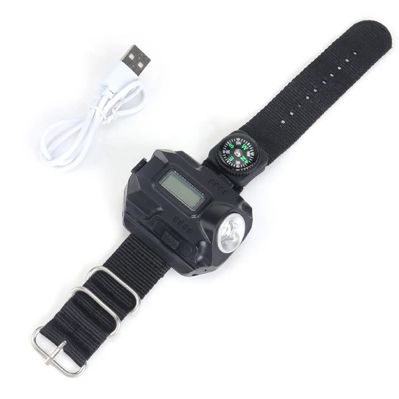Emergency led bright flashlight usb bright flashlight multifunction Rechargeable Led watch light with battery