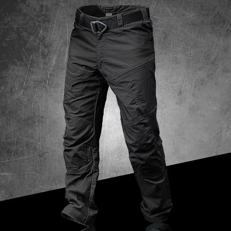 Wear-resistant Tactical Pants Waterproof Training Pants Outdoor Mountaineering Stormy Pants Straight Tube Overalls Camo Men