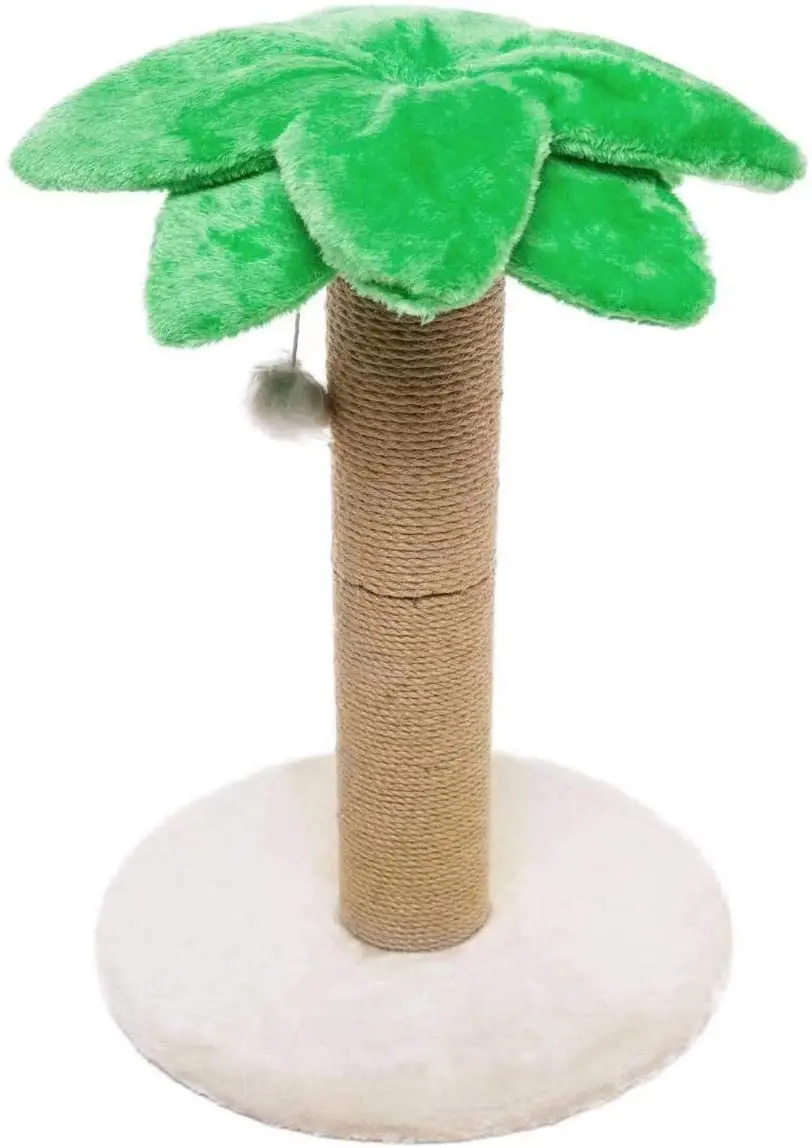 Small Cat Scratching Posts Kitty Coconut Tree-Cat Scratch Post for Cats and Kittens Plush and Sisal Scratch Post