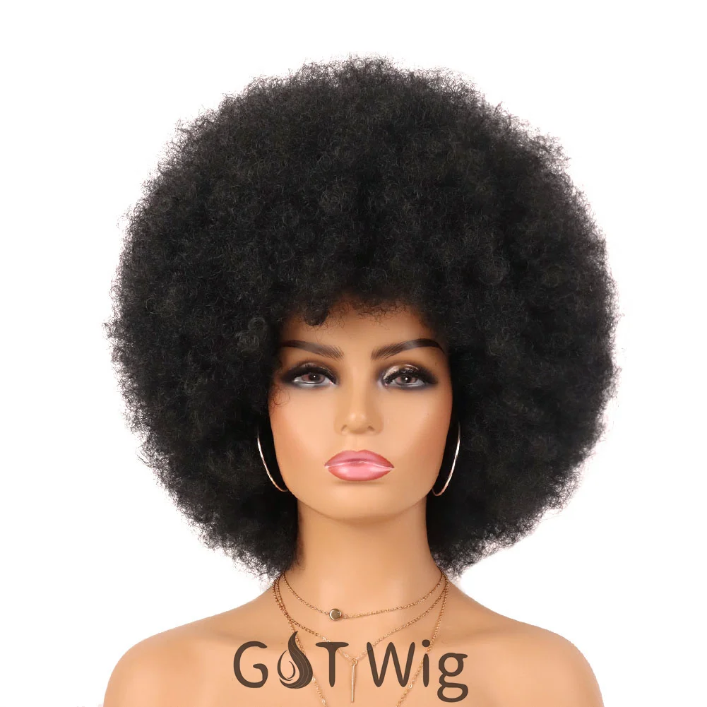 G&T Wig 10 Inches 30 Colors Short Afro Wigs for Black Women  Large Synthetic Afro Wig  for Women Bouncy and Soft Natural Looking