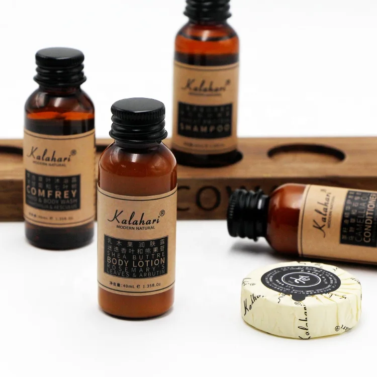 Custom Hotel Toiletry Kit Bathroom Amenity Sets Bath Soap Shampoo Conditioner Shower Gel Body Lotion in Bottle