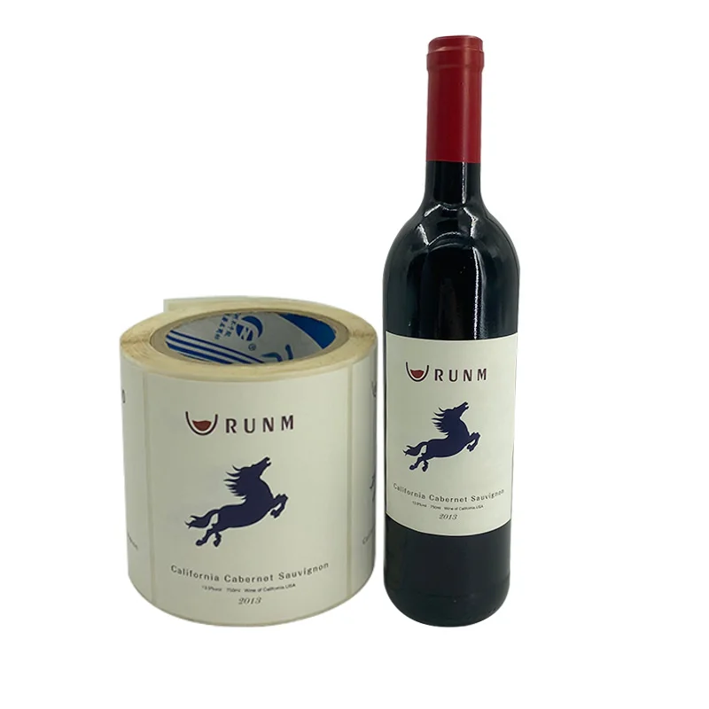 Custom red wine bottle label self-adhesive waterproof red wine cocktail bottle label sticker