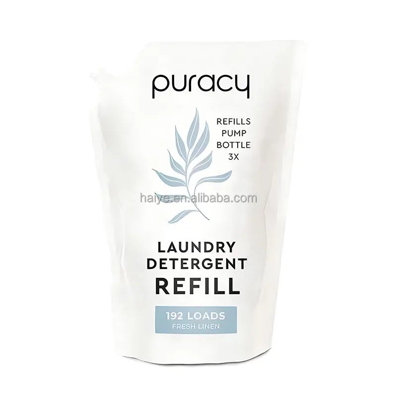 Custom Soap Washing Bag Plastic Liquid Packaging Stand Up Pouch Laundry Detergent Spout Pouch Bag