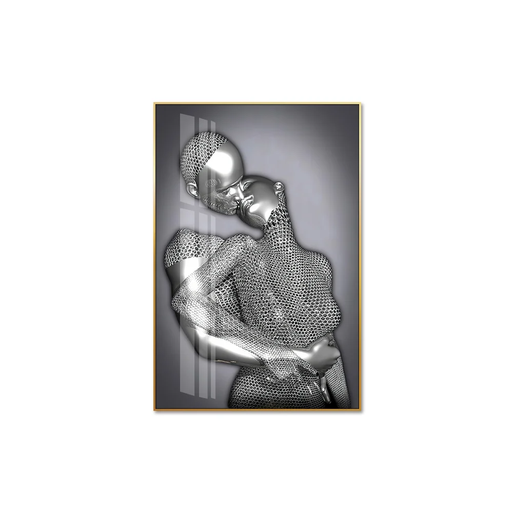 Guanjun Sexy Body Art Supplier Modern Painting Abstract Wall Art Home Decor Crystal Porcelain Painting Custom