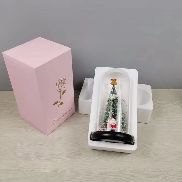 Christmas festival glass crafts girls santa claus decoration crafts flowers fashion craft manufacturers wholesale glass domes