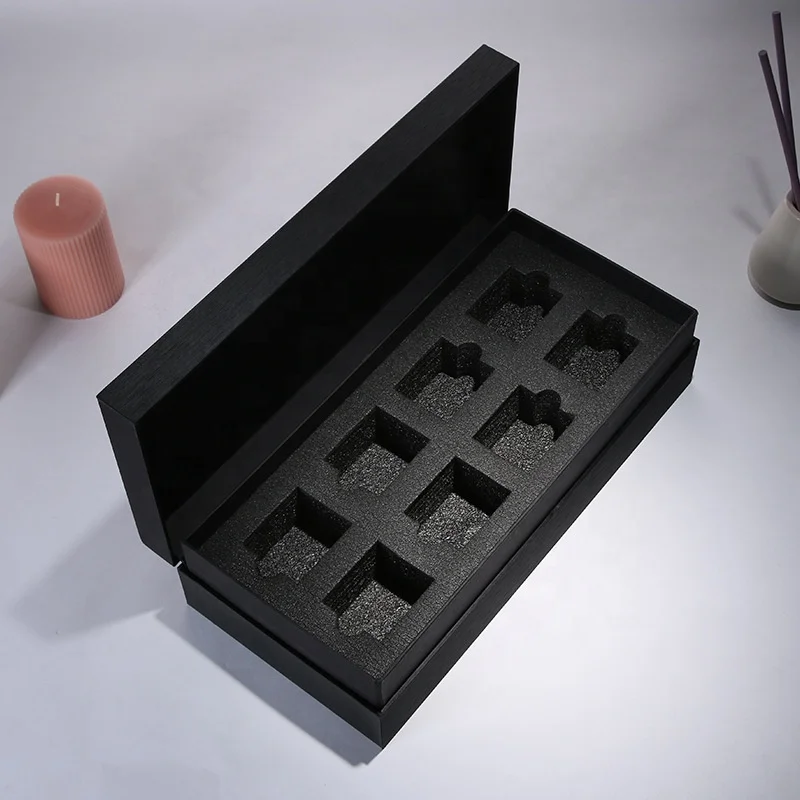 Black Foam Insert Plain Cardboard Rectangle Gift Boxes Book Shaped Rigid Box With Magnetic Closing Lid