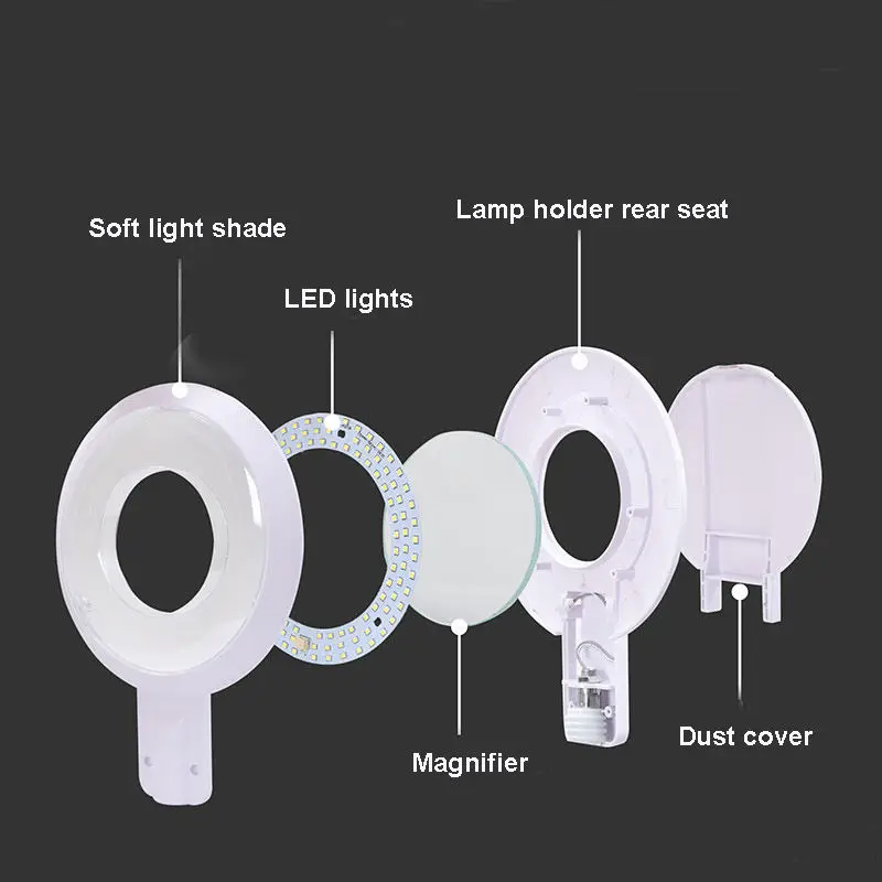 2024 With Trays Wheel Aesthetic For Skin Examination Clinic Facial Floor Cosmetic Beauty Glass Magnifier Led Magnifying Lamp