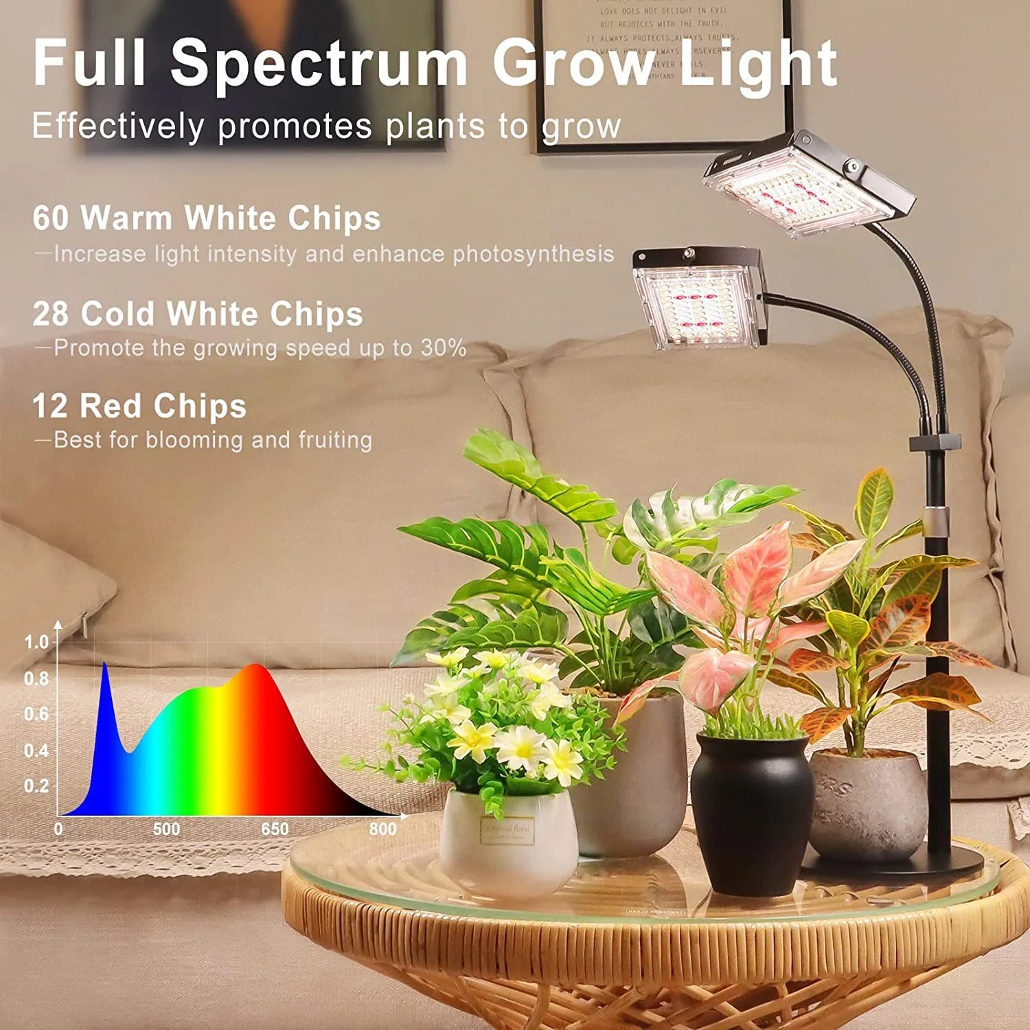 Dimmable W Timer LED Floor Desktop Full Spectrum Grow Light For Indoor Phyto Plant Seedling Flower Fruits Succulent Hydroponic