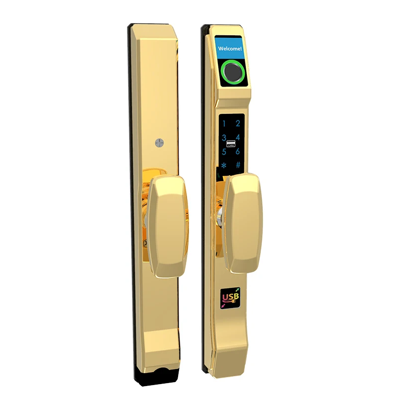 Intelligent sliding door lock available key fingerprint card