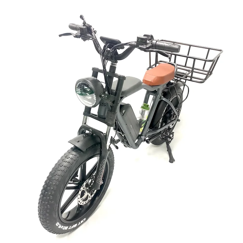 48V 1000W 22Ah Battery 20Inch Full Suspension Electric Fat Tire Family Cargo Bike Bicycle