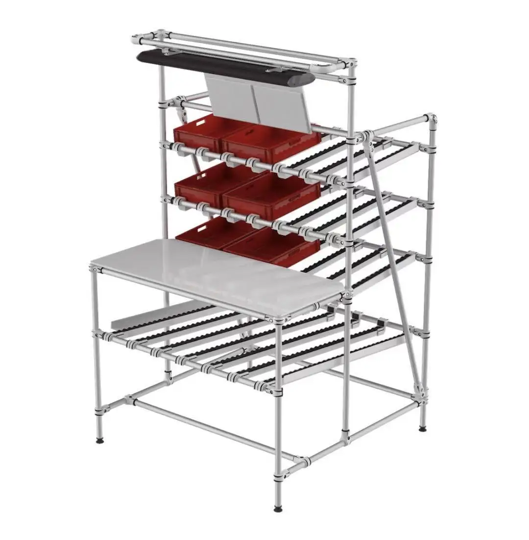 Roller Skate Wheel Conveyor Steel Roller Pipe Rack Anti-rust Aluminium Alloy Conveyor Roller Track for Sliding Shelf System