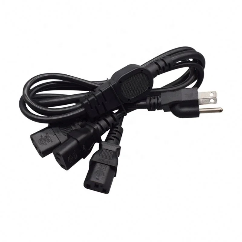 US NEMA515P 14Awg to 18Awg Split C13 Power Cable 2 in 1 Y Splitter Power Cord with Independent On Off Switch with Led Indicator