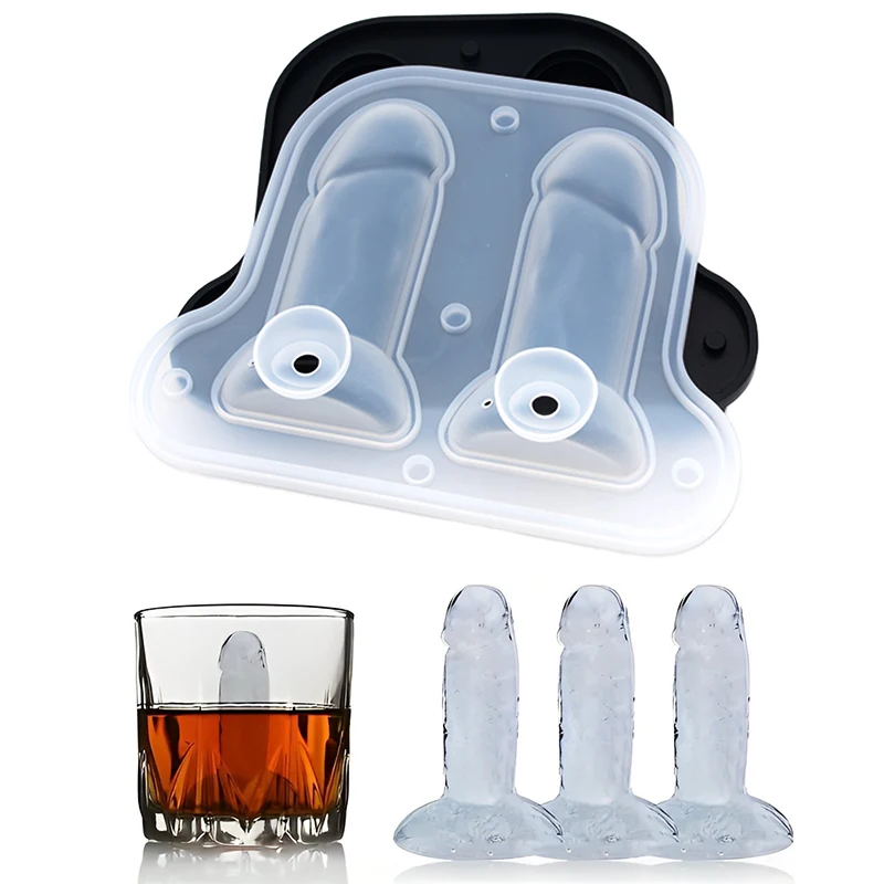 Interesting 3D Silicone Prank Ice Cube Mold Tray for Ice Chilling Whiskey Cocktails Penis Funny Ice Cube Tray