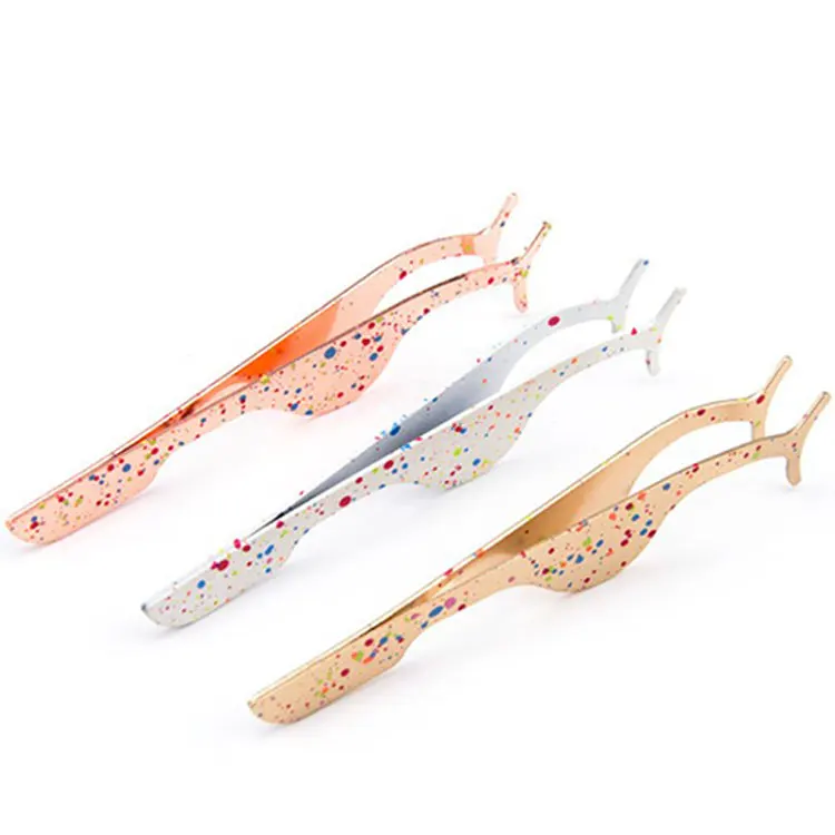 
Private Label Eyelash applicator, Stainless Steel False Eyelashes Extension Tweezers, Eye Makeup Tools Eyelashes Tweezers 