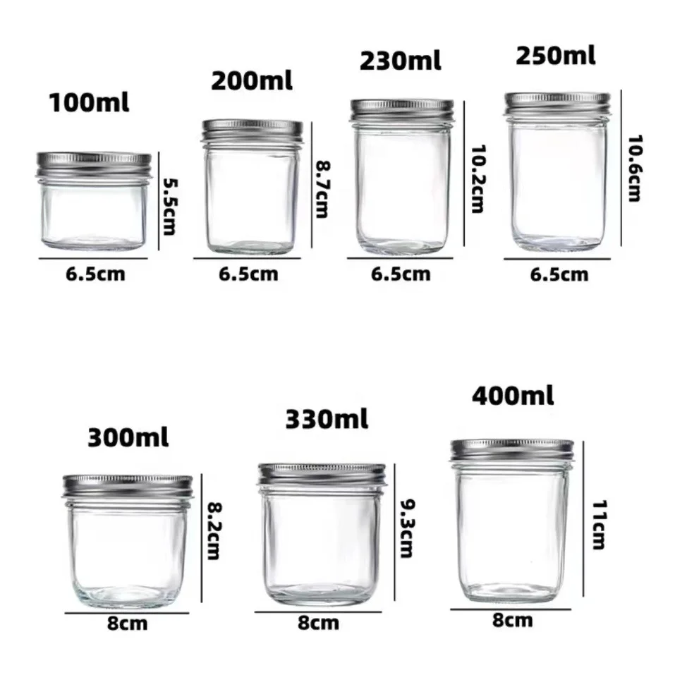 Стеклянная банка для хранения икры с крышкой 50 мл 100 150 200 230 350